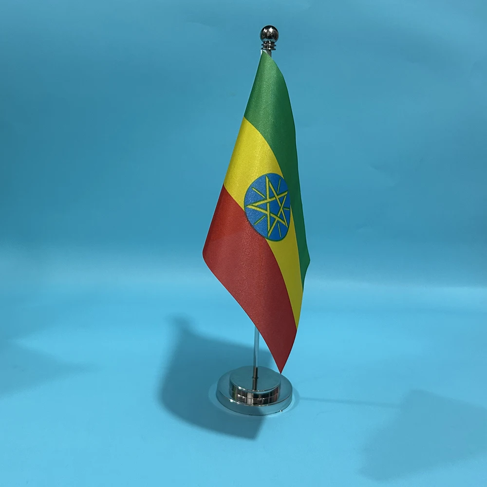 Bandera nacional etíope de mesa en poliéster decorativa para adorno - imagen 4