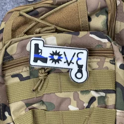 Parche militar PVC 3D LOVE – Insignia moral pistola táctica con gancho