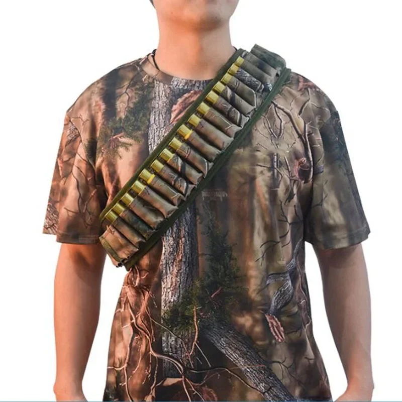 Cinturón bandolera de concha táctica de 30 rondas, soporte para munición de calibre 12/20, cinturón para escopeta, bolsa para cartuchos, cinturón para caza