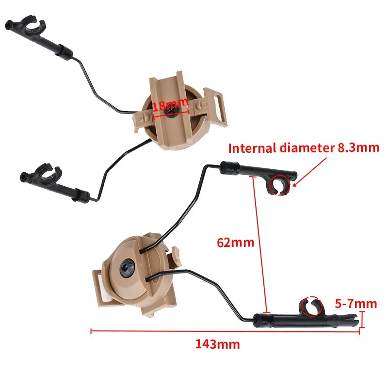 Wadsn-Soporte táctico para auriculares, accesorios para casco de suspensión de disparo, montaje rápido en riel para casco - imagen 3