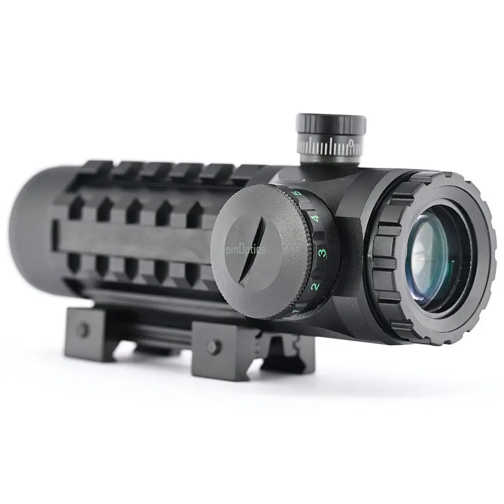 Shooin 3x28 Optics Scope Riflescope Tactical Direct Adjustment Turret With 20mm And 11mm Mount Base 1/2 MOA M7924 - imagen 2