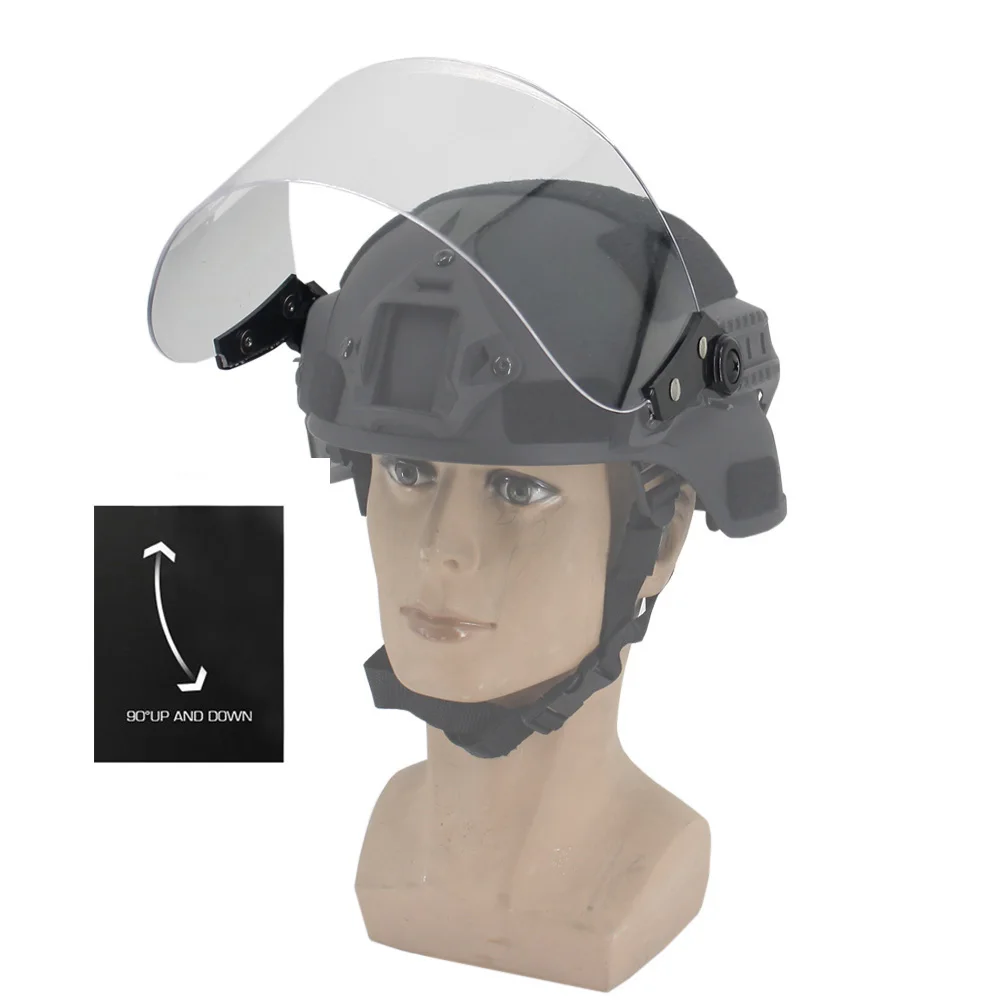 Casco táctico, gafas con tapa, lente de parabrisas, máscara antidisturbios, Airsoft, Paintball, casco FAST MICH, gafas de protección CS Wargame - imagen 3