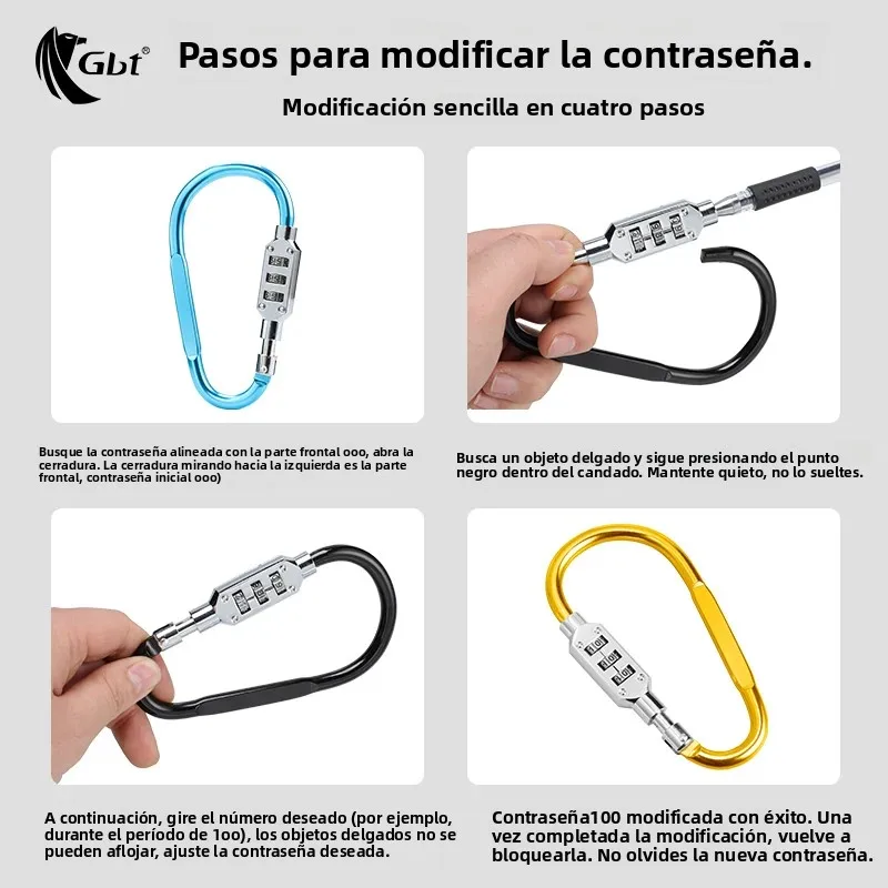 Cerradura de combinación antirrobo para equipaje con hebilla segura - imagen 5