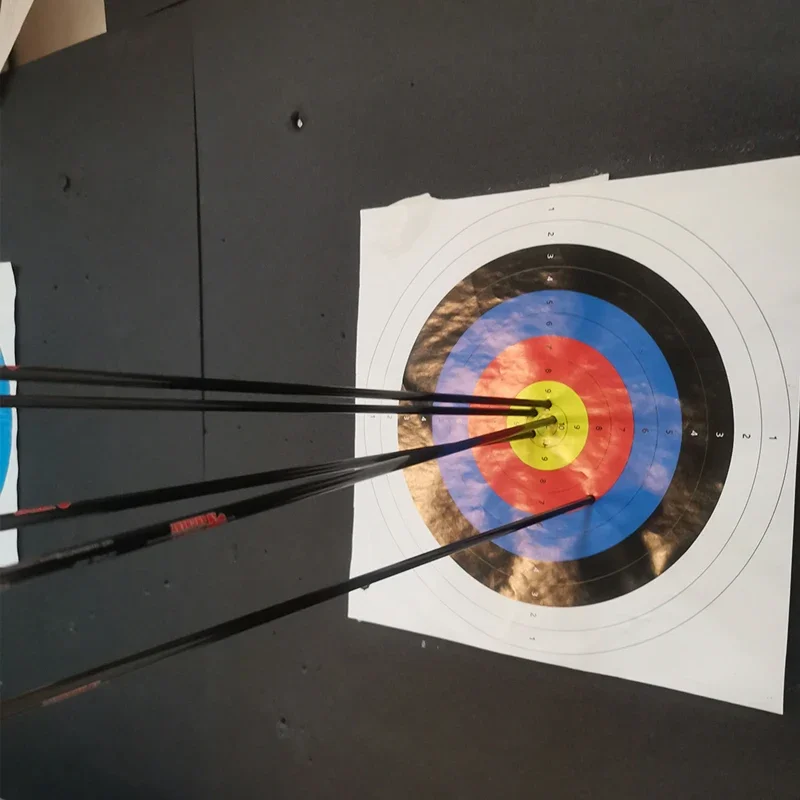 Flecha de carbono de 12 piezas para caza, arco recurvo de plumas de pavo, id4.2 mm, Spine700-1200, 32 pulgadas, 4 pulgadas - imagen 4