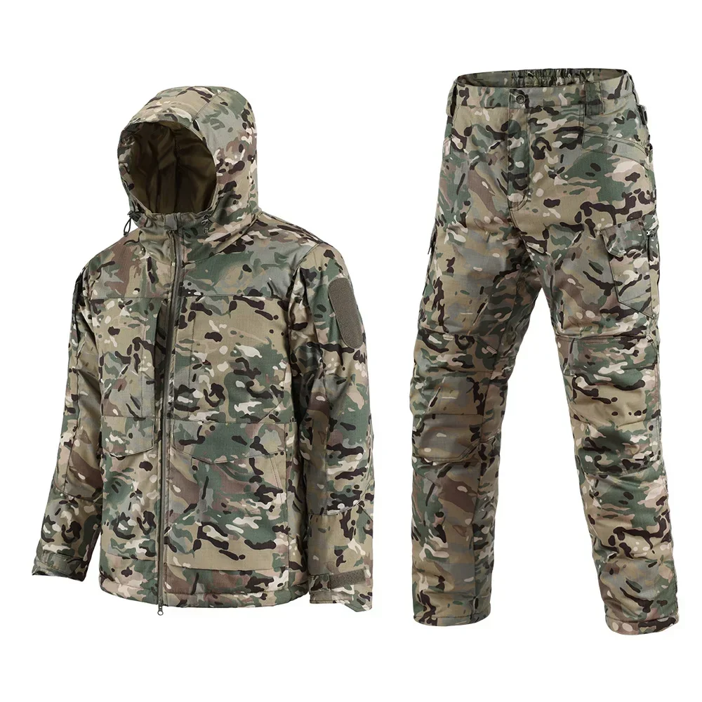 Conjuntos tácticos de camuflaje M65 para hombre, chaquetas para exteriores de la región Polar + pantalones Cargo X7 para invierno, trajes de combate cálidos impermeables para exteriores - imagen 5