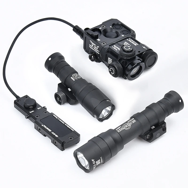 Linterna táctica Sureifr M600DF M300A luz LED Perst 4 rojo verde azul IR luz estroboscópica láser Airsoft accesorio juego de caza al aire libre