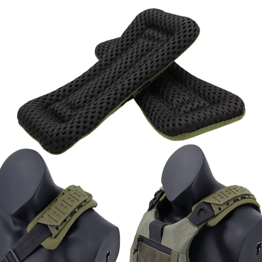 Chaleco táctico de corte láser, almohadillas para correa de hombro, cojín de malla cómodo para hombro, almohadillas protectoras para caza, chaleco Airsoft, mochila - imagen 3
