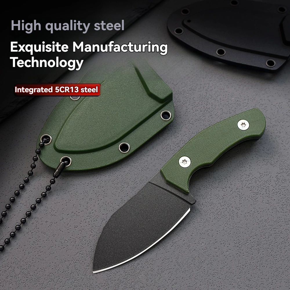Cuchillo de supervivencia táctico EDC portátil con funda resistente - imagen 5