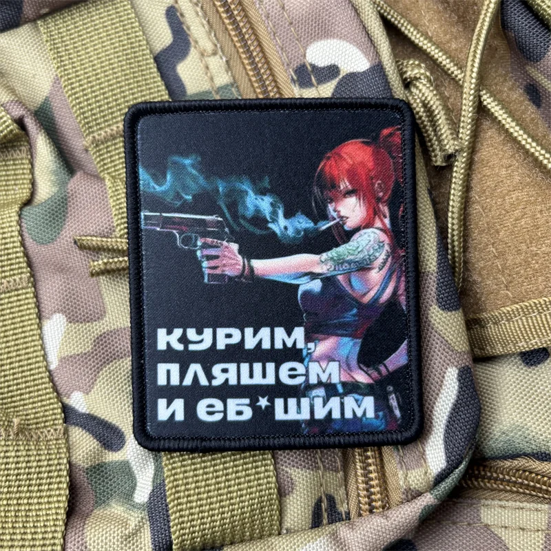 Parche táctico chica militar Chevron con gancho para mochila - imagen 2