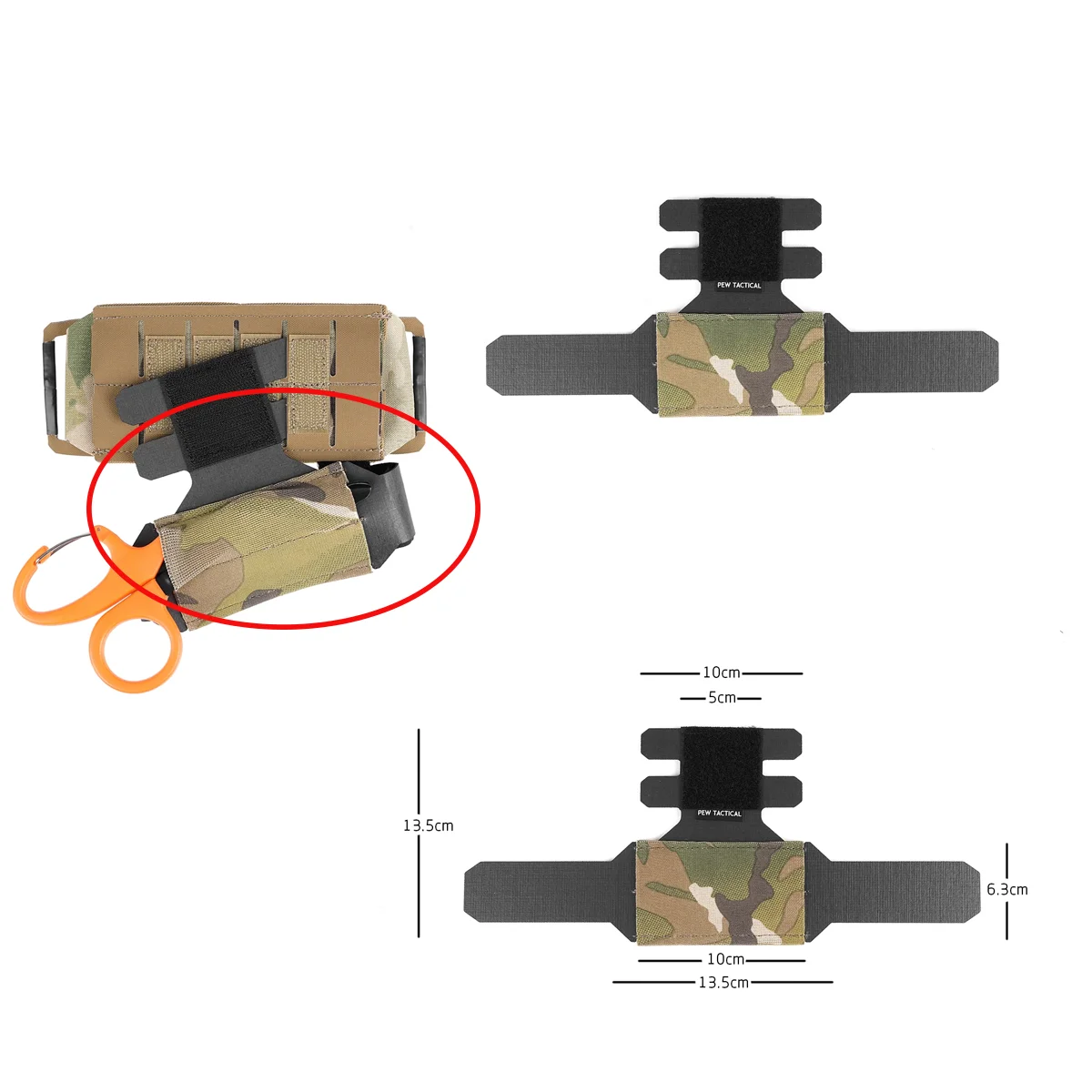 Accesorios tácticos para cinturón de caza, tablero de suspensión para torniquete, bolsa para tijeras para heridas