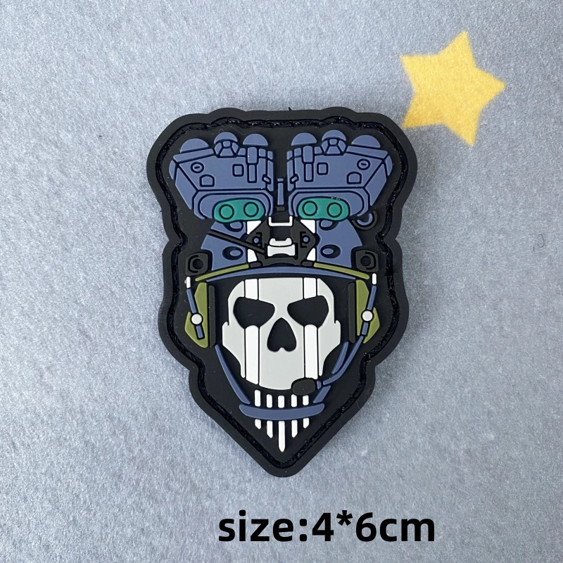 Call of Duty Shadow moral táctica PVC Hook & Loop COD20 Shadow Snake Team Night War fantasma parche bordado mochila brazalete de juego - imagen 5