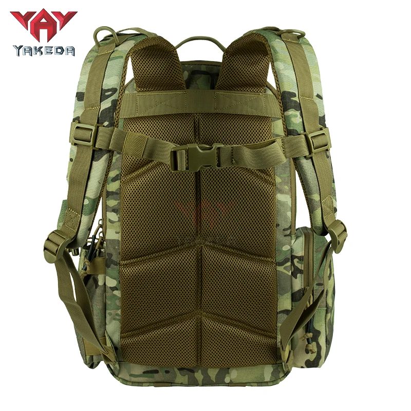 YAKEDA-Mochila deportiva MOLLE para hombre, morral táctico impermeable, ligero y pesado, 30L, 1000D, color negro - imagen 2