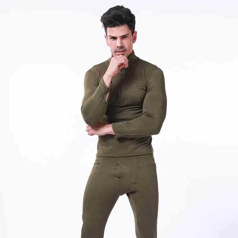 Ropa interior deportiva al aire libre para hombre, ropa térmica de lana para Fitness y Yoga, traje de entrenamiento de dos piezas resistente al desgaste, otoño e invierno - imagen 3