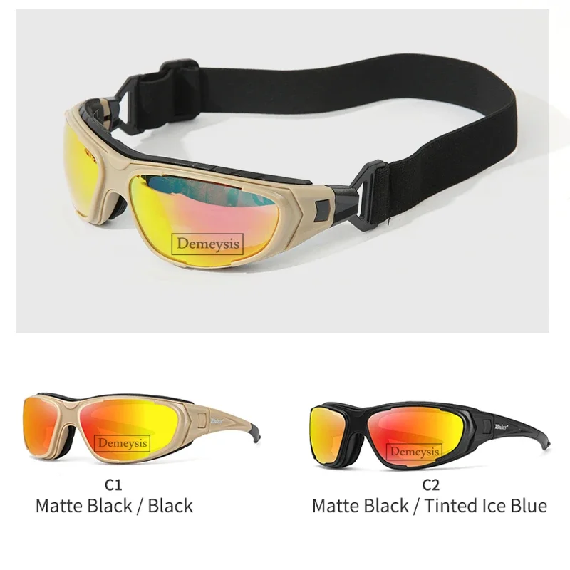 Gafas tácticas polarizadas a prueba de viento para montar en bicicleta de montaña, deportes de ciclismo, gafas de sol para motocicleta, gafas de tiro para caza al aire libre - imagen 4