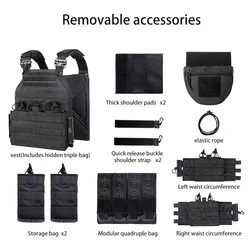 Chaleco táctico modular camuflaje ajustable con bolsillos