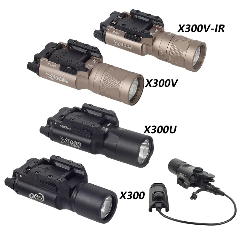 Airsoft SureFire Ultra X300 X400 X300U X300U-IR X400V serie pistola de Metal luz colgante linterna de caza compatible con riel de 20mm G17 G19 - imagen 4