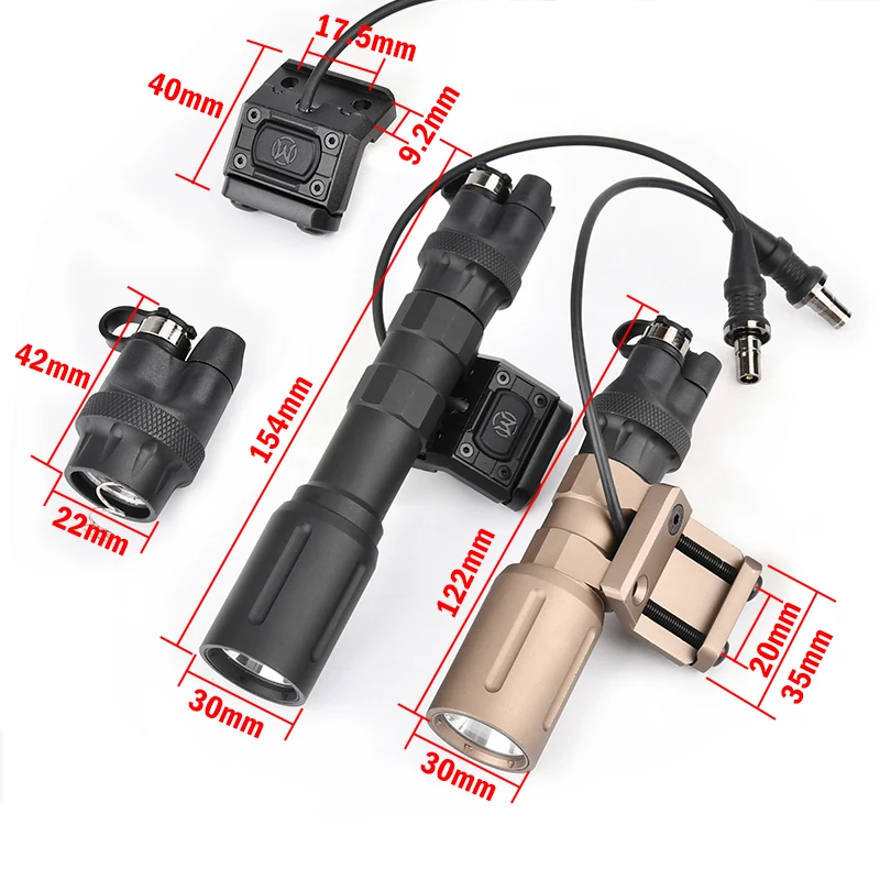 Linterna Táctica PLH V2 UN Hot ModButton con Interruptor de Presión Remoto para Riel de 20 mm, Alta Potencia, 1300 Lúmenes, para Caza, 1Weapon Scoutlight - imagen 5