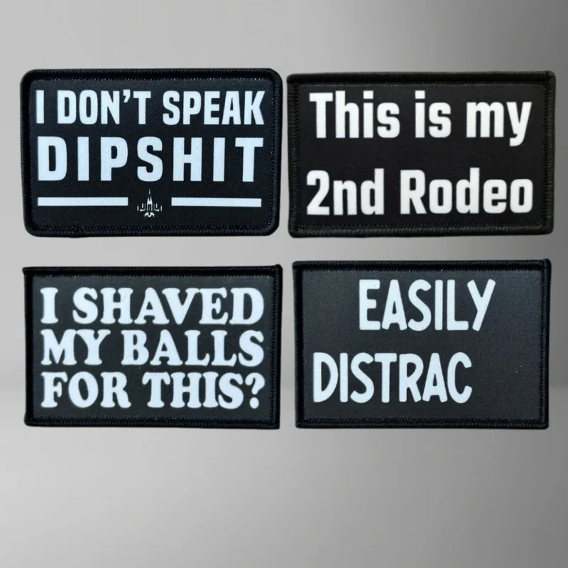 Parche con estampado del ejército, insignia de moral militar táctica blanca sobre negra, parches con gancho, mochila, brazalete, pegatina para ropa