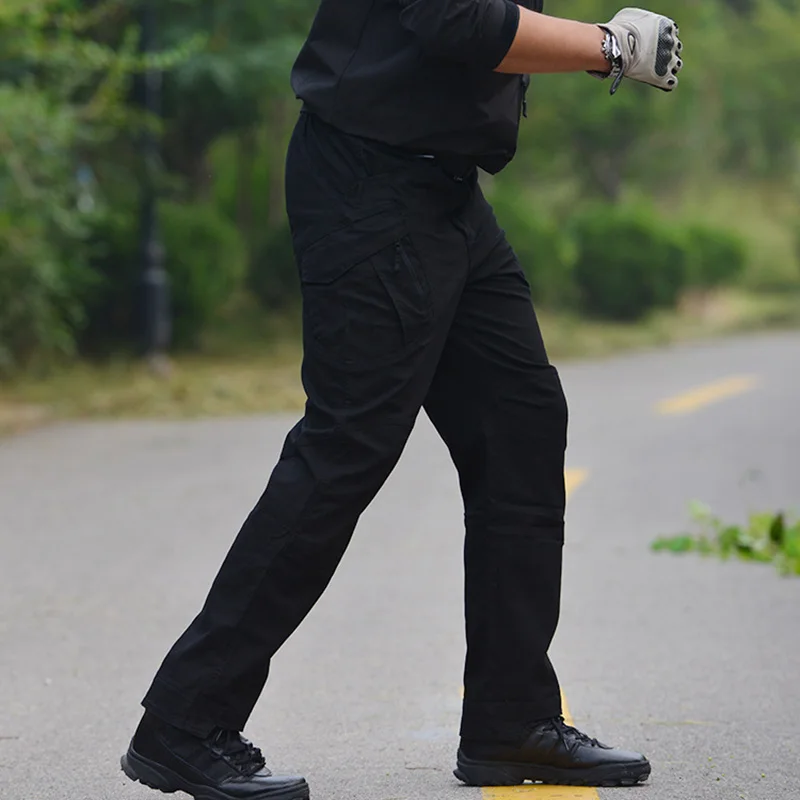 Pantalón táctico elástico IX9, pantalones Cargo urbanos de algodón con múltiples bolsillos, pantalones de trabajo para hombre, pantalones para senderismo y acampada al aire libre A2FIX9 - imagen 4