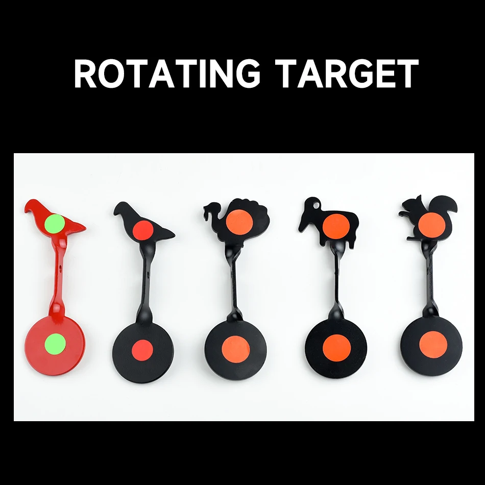 Tirachinas de acero para caza y tiro, conjunto de objetivo giratorio, Animal, Paloma, Cabra, rojo y negro, paquete Simple, lanzador neumático - imagen 3