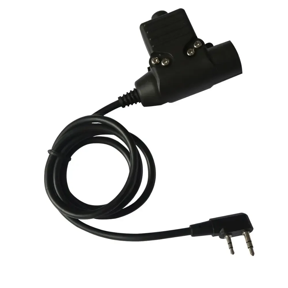 Enchufe PTT U94 para KENWOOD/ICOM/Móvil/MIDLAND/Motorola Talkabout adaptador militar de auriculares tácticos de 1 pines/2 pines - imagen 2
