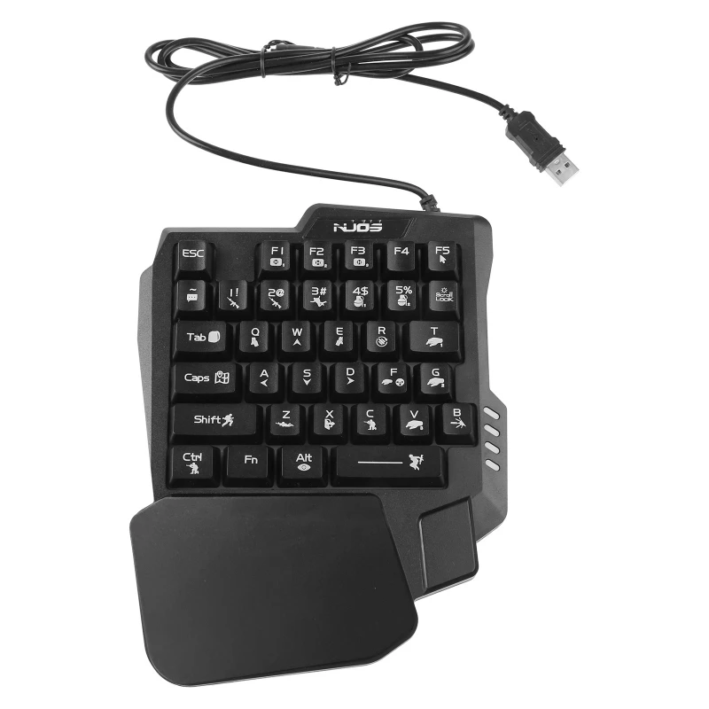 Mini teclado con cable USB para mano, para ordenador portátil, PC, teléfono, tableta con retroiluminación RGB, envío directo - imagen 2