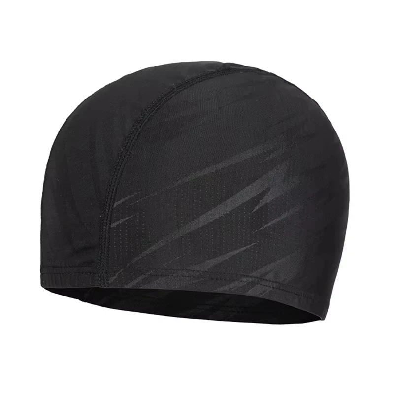 Gorro de natación de LICRA para hombre y mujer, gorros de agua con estampado de letras de piel de tiburón y relámpago negro, accesorios para piscina para adultos - imagen 2