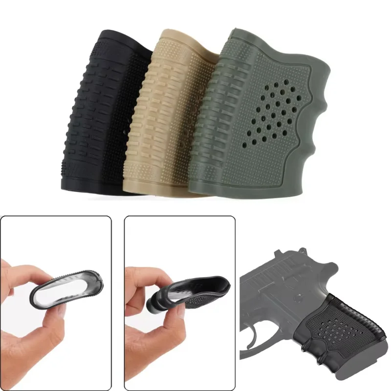 Funda de guante de agarre de goma táctica, empuñaduras ventiladas sin cordones para Glock