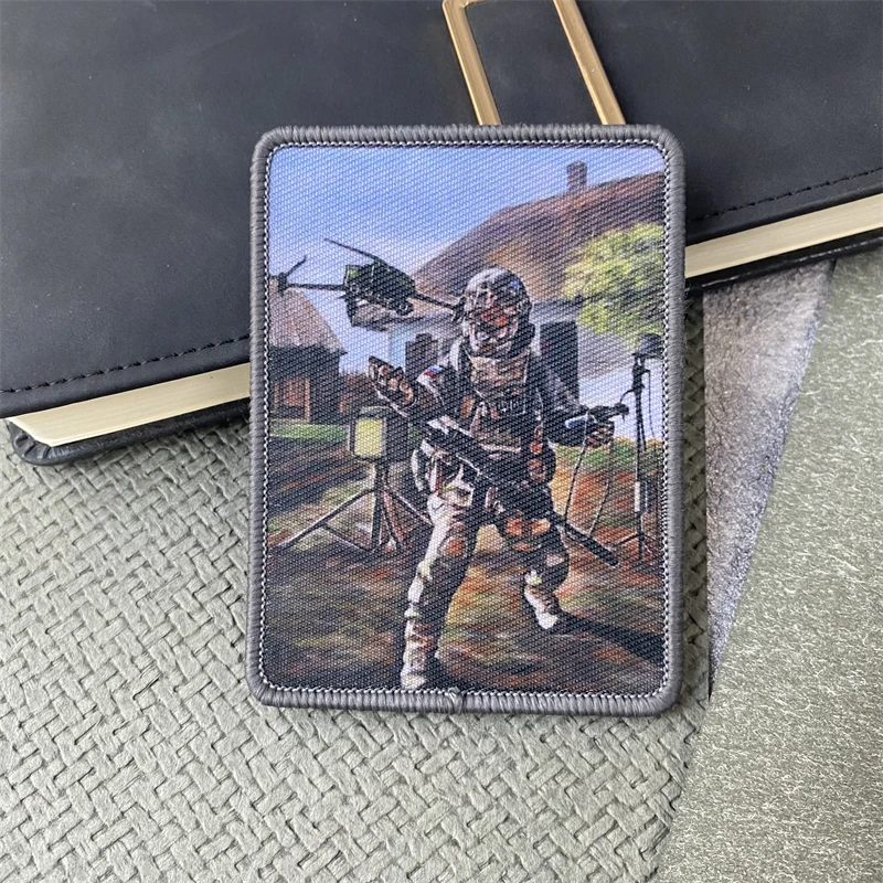 Insignia de moral militar de soldados de Dron, parche estampado táctico, parches de emblema de gancho y bucle, brazalete del ejército, pegatinas para mochila Chevron - imagen 4