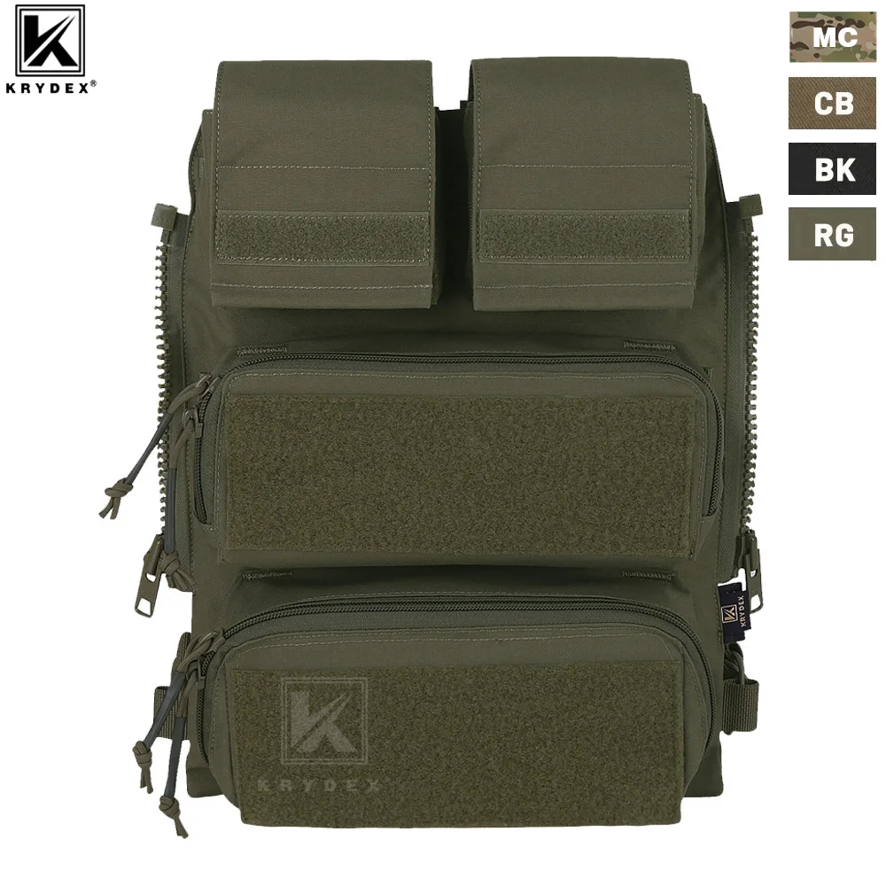 KRYDEX-mochila con Panel trasero Modular táctico, bolsa Molle con cremallera y bolsa Mag para chaleco AVS JPC 2,0 CPC, accesorios de caza - imagen 5
