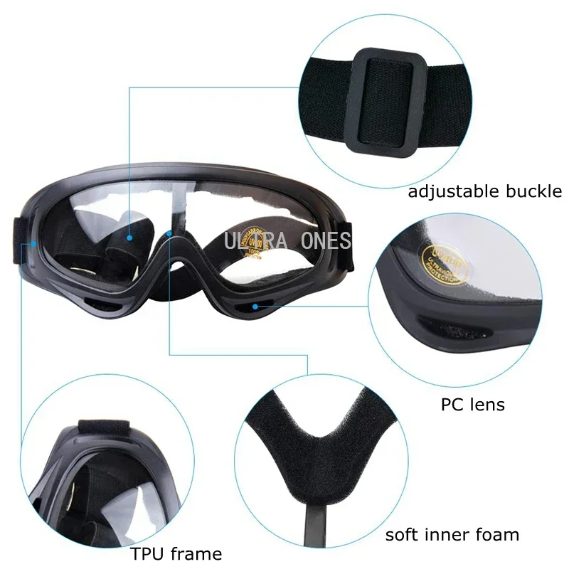 Máscara táctica Airsoft + conjunto de gafas, máscara de malla de media cara con protección para los oídos, tiro de Paintball, juegos de supervivencia CS, Cosplay - imagen 3