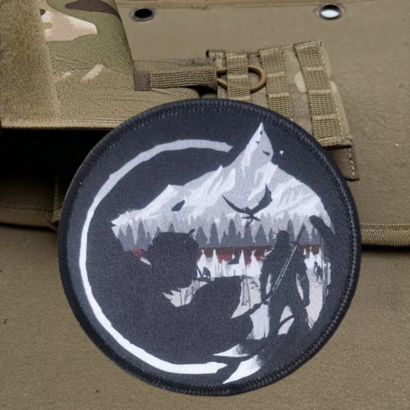 Parche con estampado de lobo militar, chaleco táctico, sombreros con gancho y bucle, insignia de moral, mochila, pegatinas decorativas, parches para brazalete para ropa - imagen 2