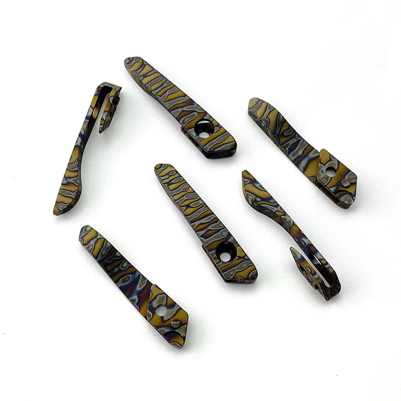 Cuchillo de textura de llama de titanio, Clip de bolsillo completamente fresado para Strider SNG SMF, abrazadera trasera, bricolaje, hacer piezas de accesorios, reparación, 1 unidad - imagen 4