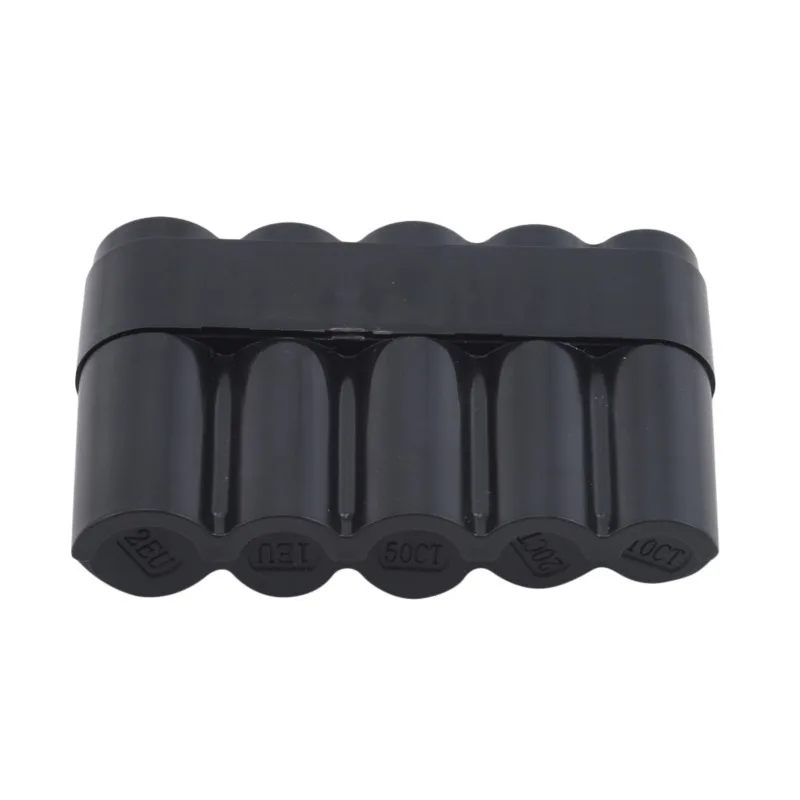 Caja de almacenamiento de monedas portátil, soporte de monedas de Euro para camarero, conductor, dinero en efectivo, caja fuerte, 5 ranuras - imagen 3