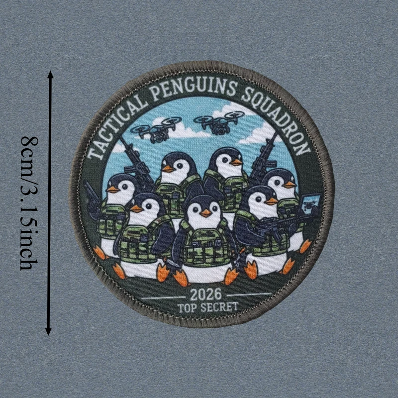 Parche táctico Escuadrón Pingüino con gancho y bucle para chaleco - imagen 3