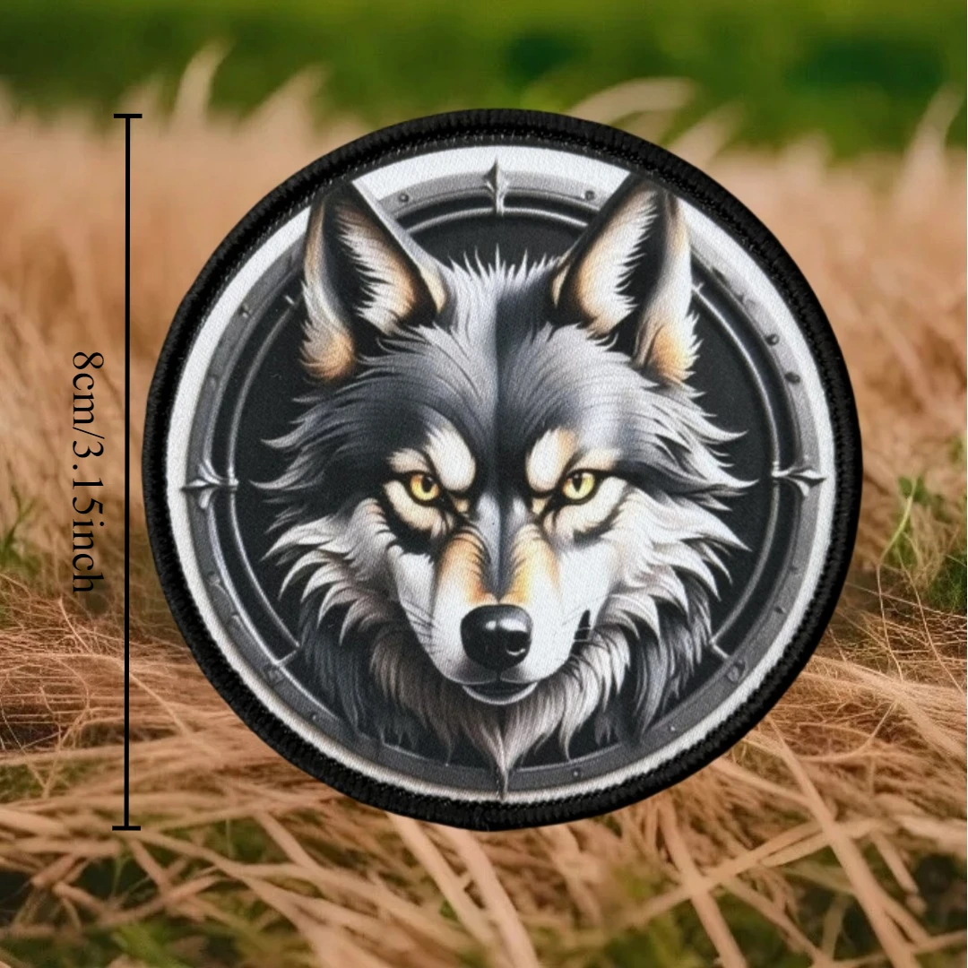 Hermoso parche de lobo gótico, insignia moral táctica, parches, brazalete del ejército militar, gancho impreso y bucle, pegatina para mochila para ropa - imagen 2