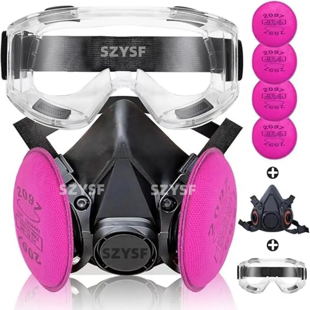 6200 2097 Gafas de filtro Media cara Mascarilla respiratoria reutilizable Pintura epoxi Vapor orgánico Soldadura Madera - imagen 3