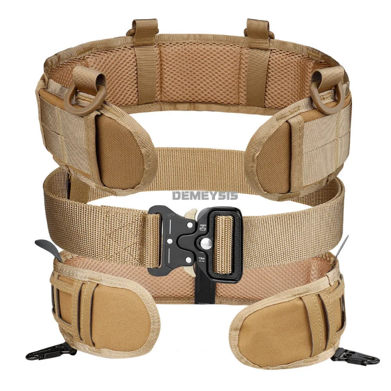 Cinturón militar ajustable para Airsoft Cs, faja acolchada de combate táctico Molle para batalla, senderismo al aire libre y caza - imagen 4