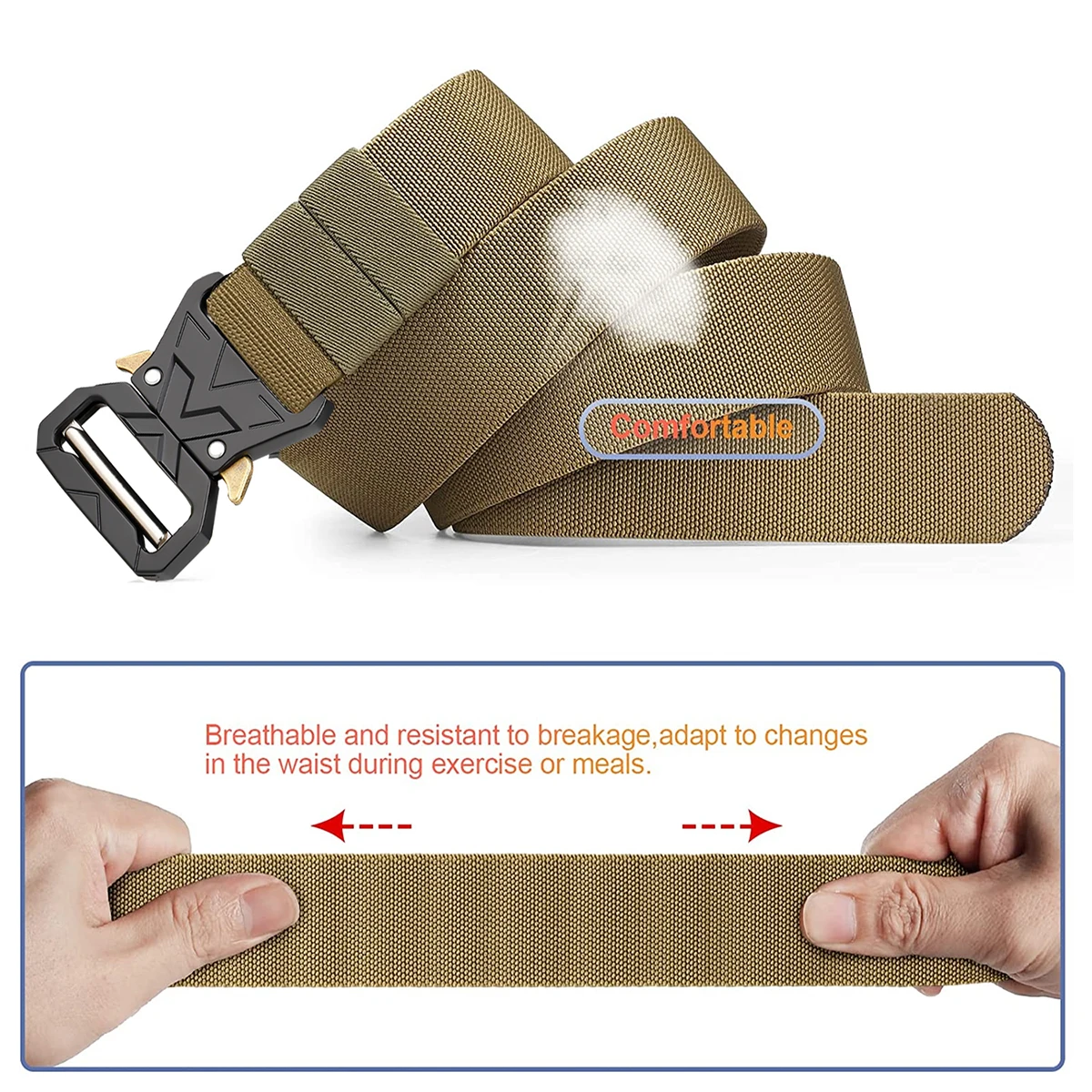 Cinturón táctico de liberación rápida, correa de lona de nailon de 1,5 pulgadas para caza al aire libre, Camping, escalada, etc., cinturón táctico militar - imagen 3