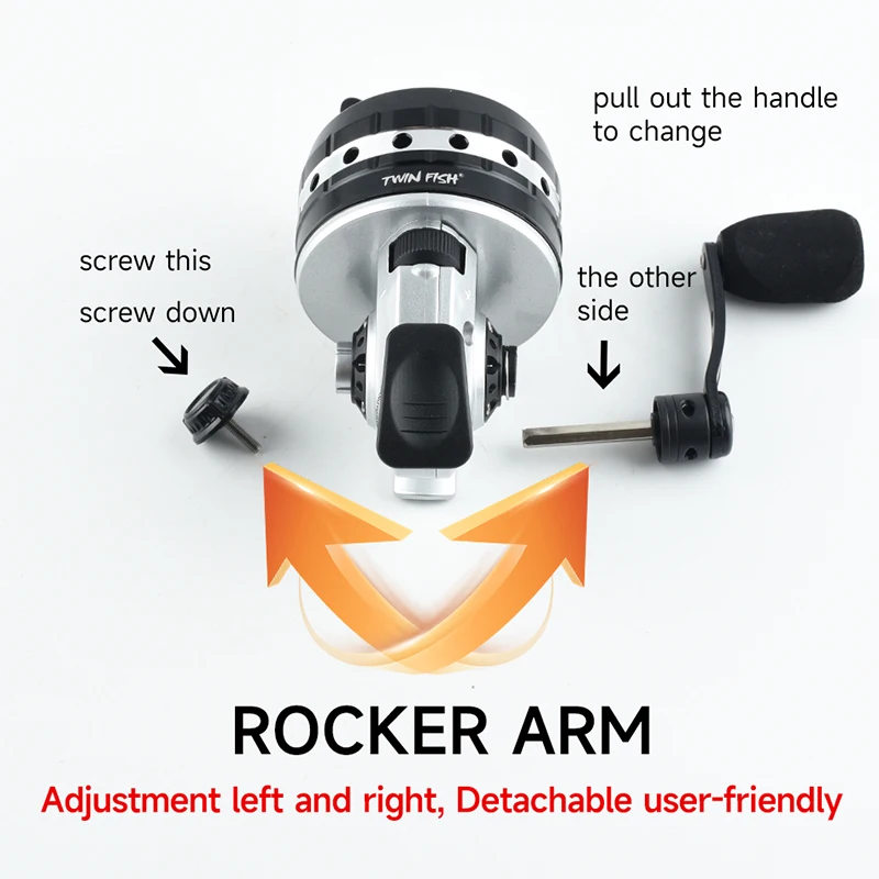 Carrete de pesca BL30 4 + 1BB 3,6: 1 Relación de engranaje, tirachinas, rueda de Metal cerrada, arco al aire libre, Juego de pesca de caza con línea de PE, 45M - imagen 3