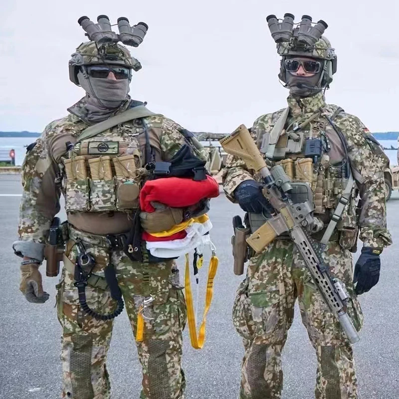 Traje táctico de caza estilo KSK Alemania Flecktarn camuflaje IRR entrenamiento de caza sigiloso - imagen 5
