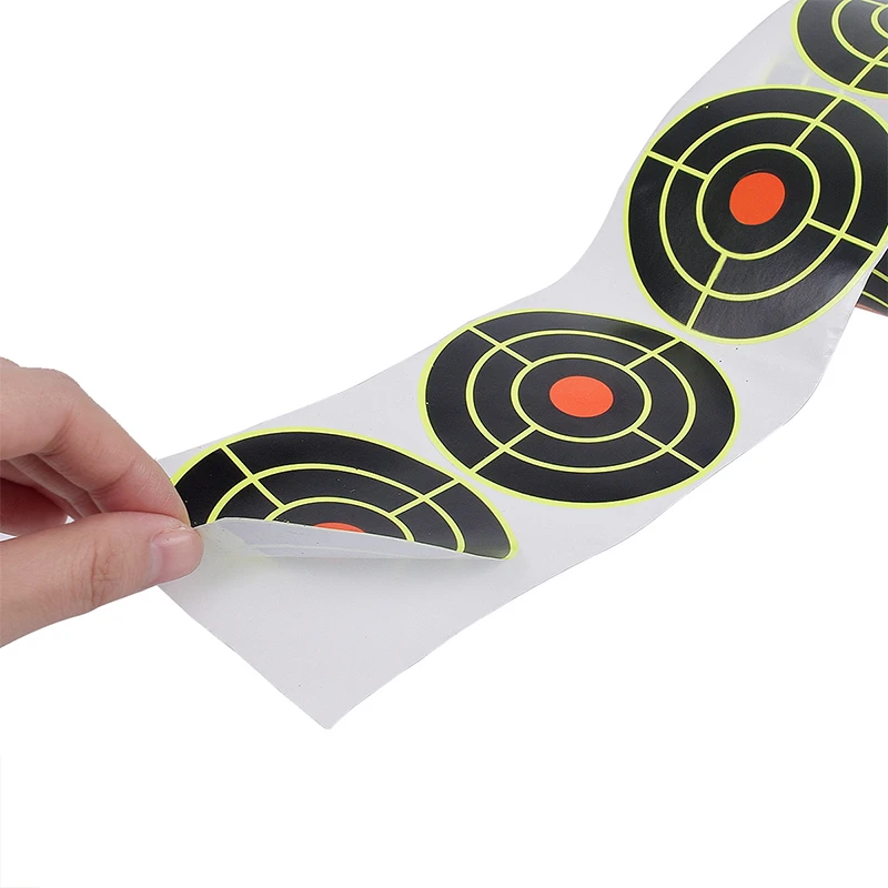 Alvo táctico contra salpicaduras para disparar pegatinas de papel reactivo de 3 pulgadas 100 rollos autoadhesivos para pistola BB armas Airsof caza - imagen 2