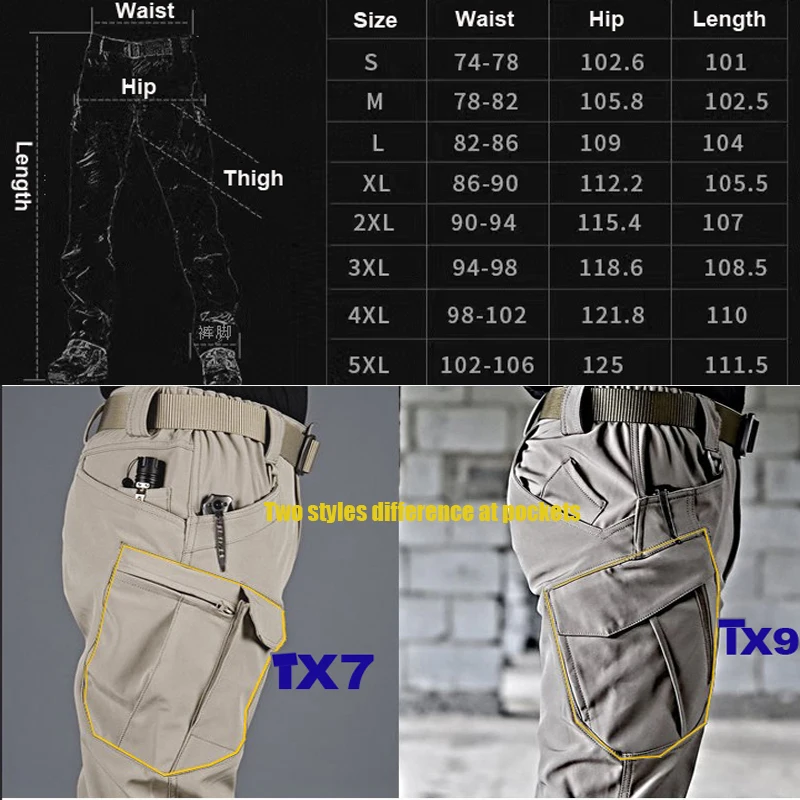 Pantalones tácticos piel de tiburón para caza y senderismo - imagen 4
