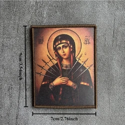 Parche táctico Virgen María insignia de moral con gancho y bucle