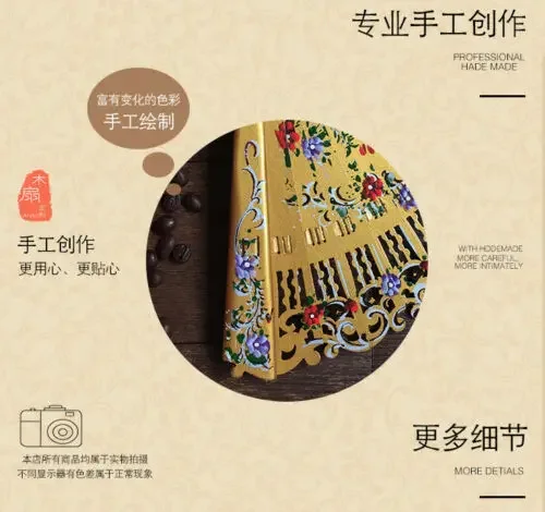 Abanico de flores pintado a mano de estilo español, abanico de madera, regalo de boda de baile personalizado - imagen 4