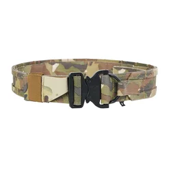 Cinturón táctico con hebilla de Metal de liberación rápida, cinturón resistente Airsoft, cinturones MOLLE cortados con láser para hombre, accesorio de caza al aire libre