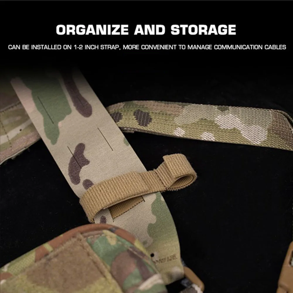 Kits de gestión de cables de 6 piezas/2 piezas, correa de almacenamiento Molle, gancho de Cable de comunicación electrónica, organizador de bucle para chaleco táctico - imagen 4