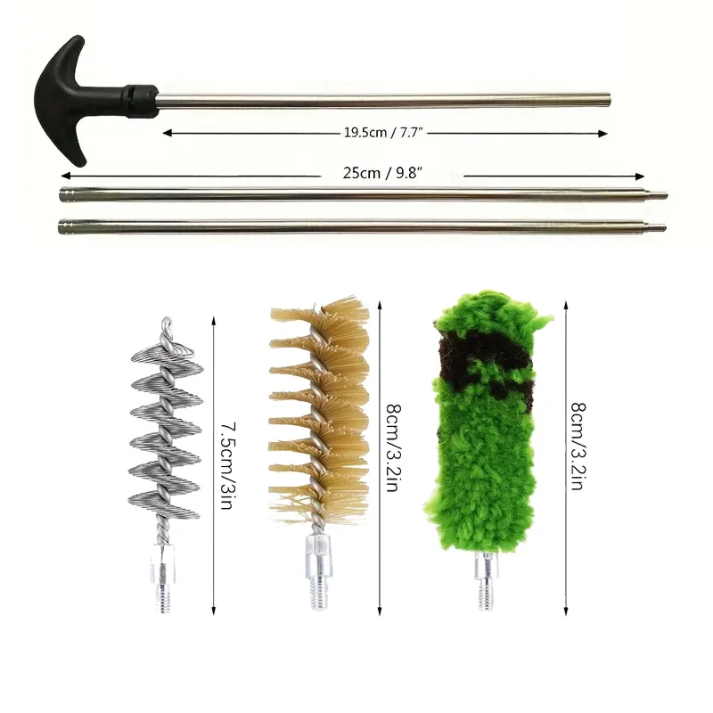 Kit de limpieza de armas, juegos de 6 uds para Rifle, pistola y cepillo para escopeta 12GA/16GA y accesorios de resorte para el cuidado y el mantenimiento efectivo de la pistola - imagen 5