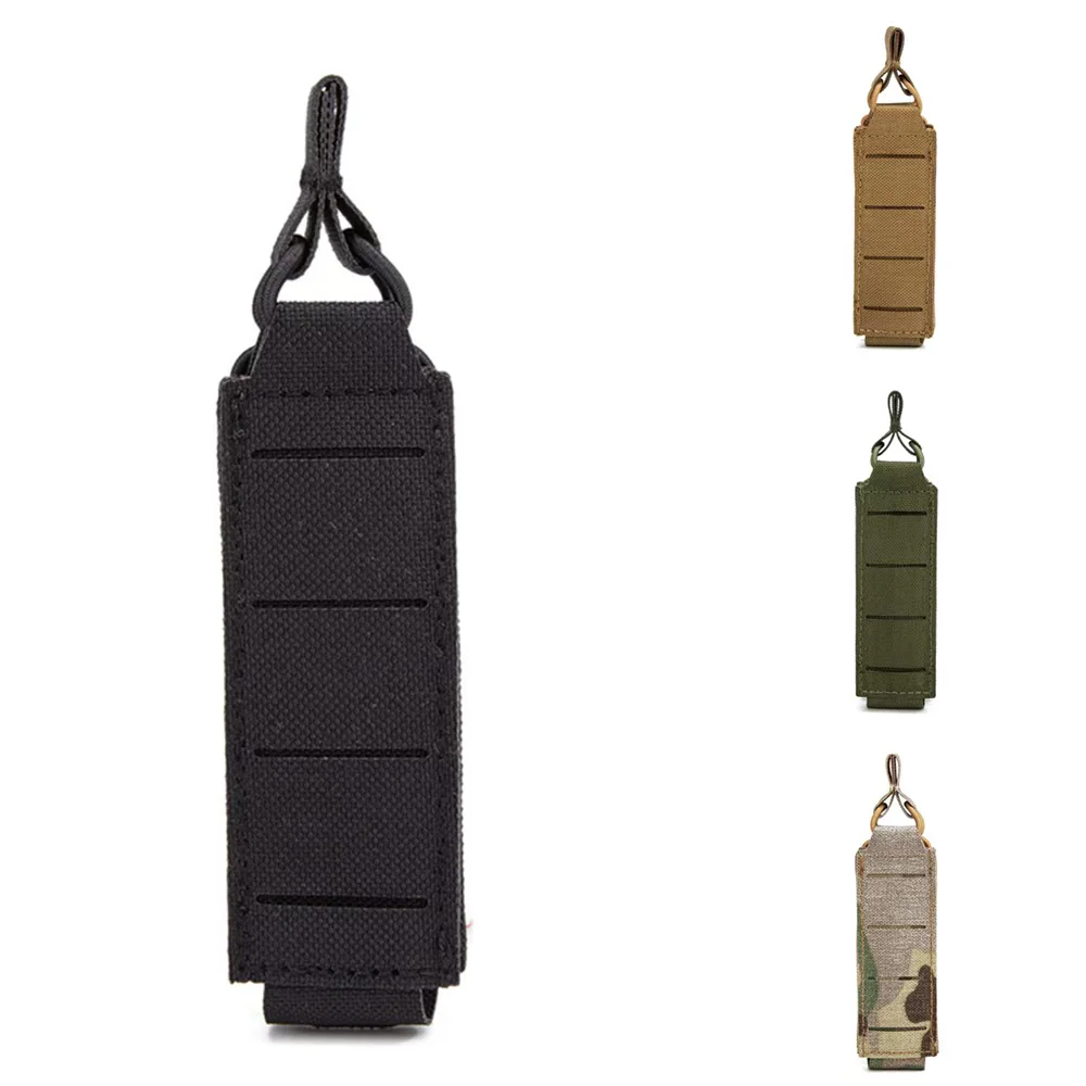 Bolsa magnética táctica de nailon 1000D, bolsa pequeña Molle única cortada con láser, funda EDC para portador de placa, linterna - imagen 2