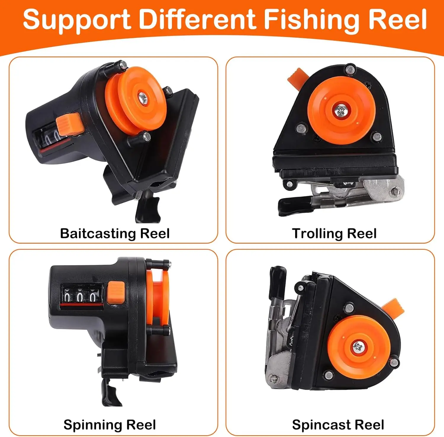 Contador de sedal de pesca de 0-999m, medidor de longitud de aparejos de pesca, contador de profundidad de sedal, depósito de pesca de mar, contador de carrete de medición - imagen 5